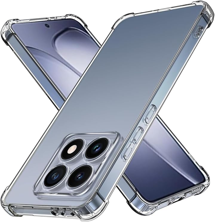 Cover Camera Protected Airbag Antishock Corner Protected Transparent Silicone Case Compatible with Xiaomi Mi 14T
