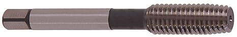 YG-1 Z7 Series Vanadium Alloy HSS Roll Form Tap with Oil Groove, TiN Coated, Round Shank with Square End, Bottoming Chamfer, #5-40 Thread Size, H5 Tolerance