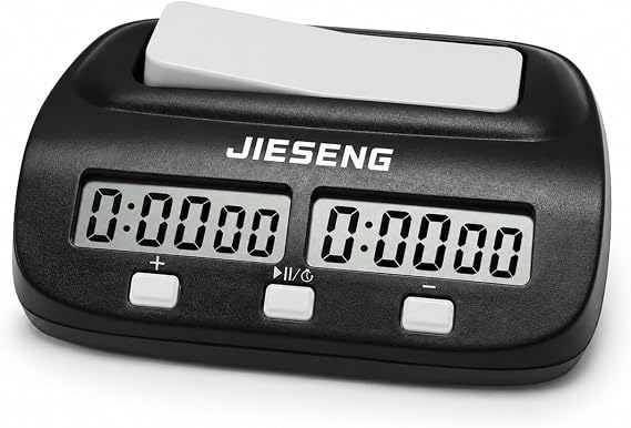 Chess Clock Professional Digital Chess Timer for Chess,Black | Count Up/Down,Bonus and Delay,Professional Portable Chess Clock Timer,Easy Setup with Alarm Function