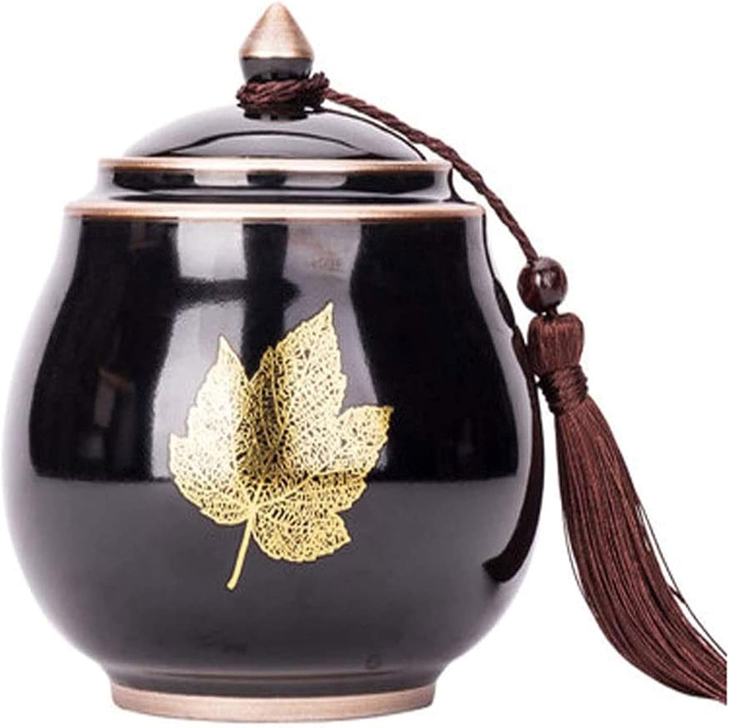 Cremation Urns for,Dogs Ashes Cremation Urns, Ceramics Moisture Proof Handcrafted Cremation Urns for Adult Pet Ashes Human Medium Memorial U, Black