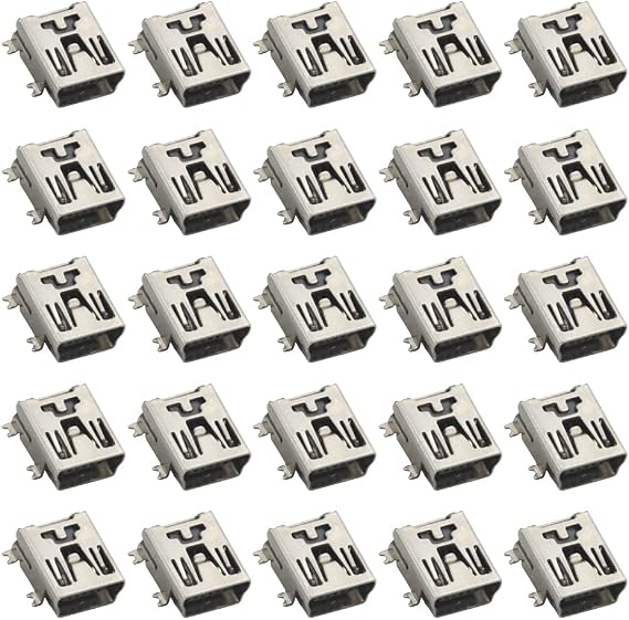 100Pcs USB Female Socket Plug Connector 5 Pin Solder Type 180 Degree SMD SMT PCB Jack Socket Repair Replacement Set