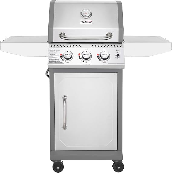Royal Gourmet GG3001S 3-Burner Propane Gas Grill, 25,500 BTUs, Silver