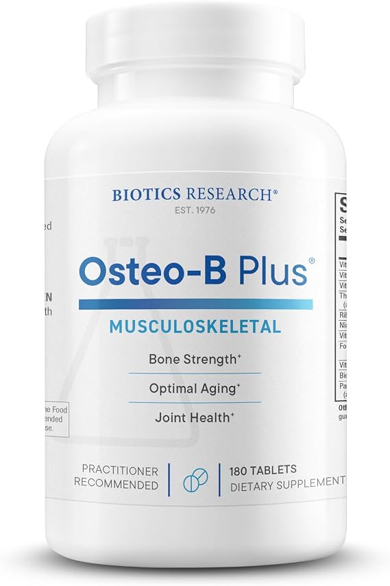 BIOTICS RESEARCH Osteo B Plus Calcium, Magnesium, Zinc, Vitamin K 180 Tabs
