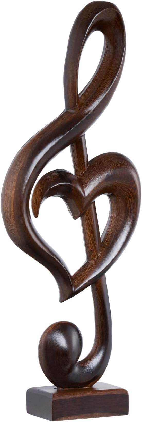 Handicraftviet Wooden Music Note, Handmade Heart-Shaped Treble Clef Music Note Great Gift for Music Lovers, Couples, Music Teachers, Decorative Art, Music Gift for Graduation (Music Heart, Black)