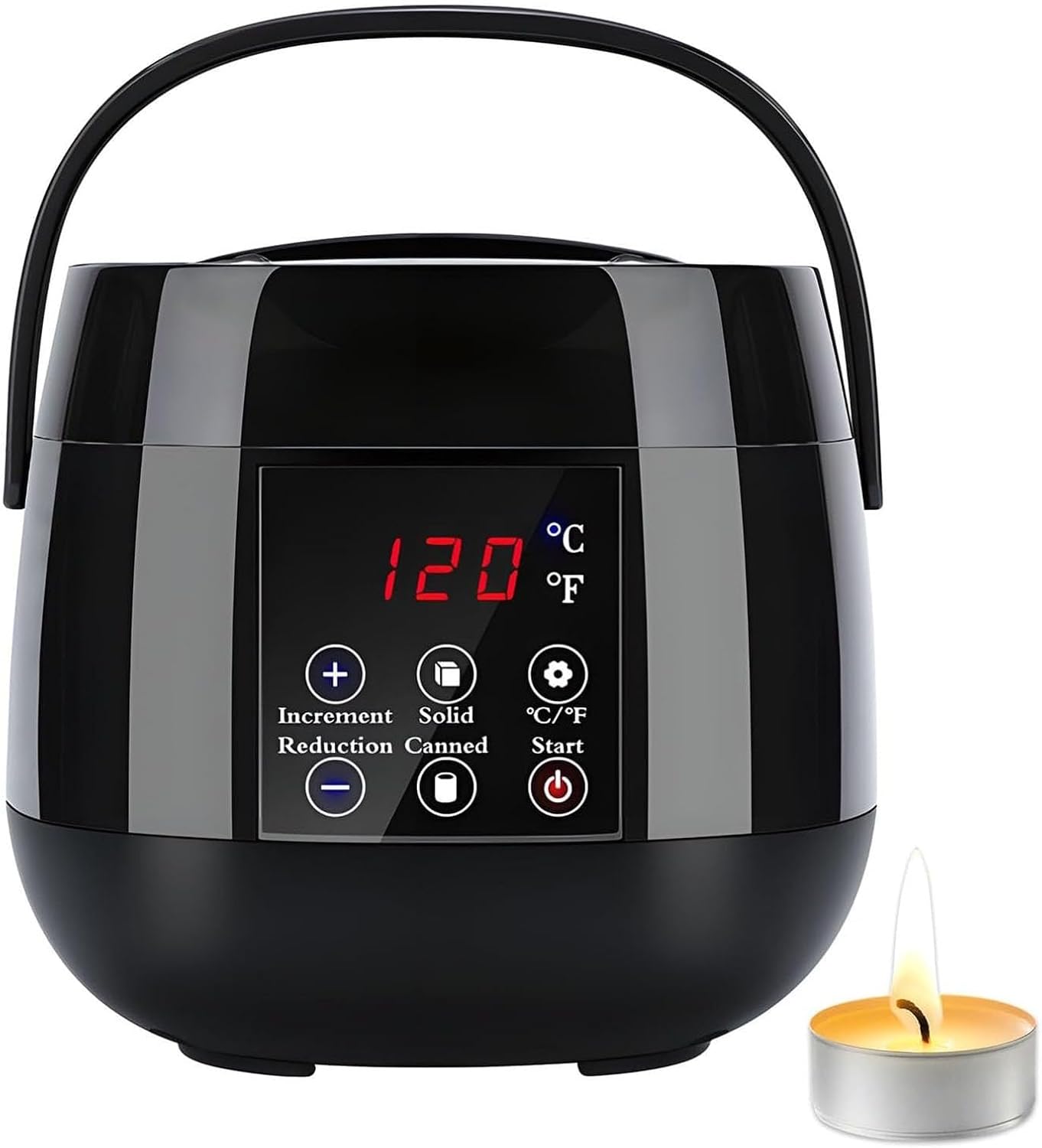 Electric Wax Melter, Candle Maker, 100W Candle Wax Furnace, LED Display And Aluminum Pot, Adjustable Temperature, Fast Heating, Maximum Temperature 120°C, Handmade(B)
