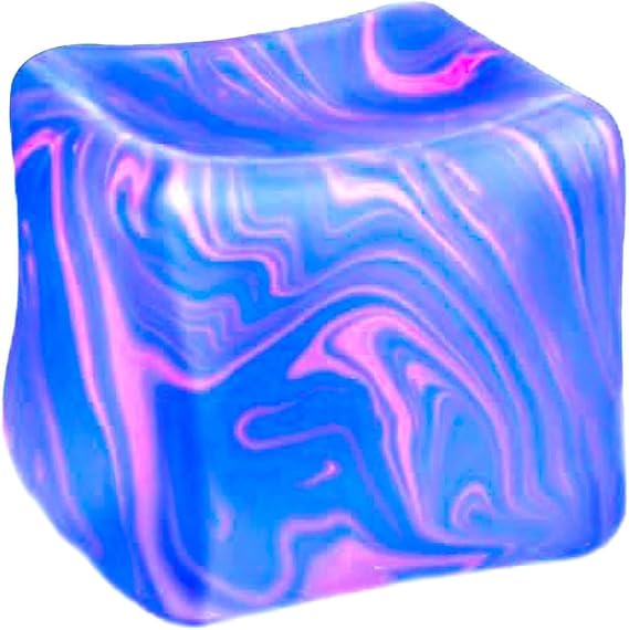 Fidget Cube, Ice Cube Stress Relief Fidget Toys, Squishy Cube Squeeze Toys for Kids Adults, Sensory Hand Exercise Stress Balls for Autism Anxiety Relief (#Blue)