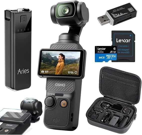 DJI Osmo Pocket 3 Gimbal Camera Bundle, Aries Portable Power, Slinger Case