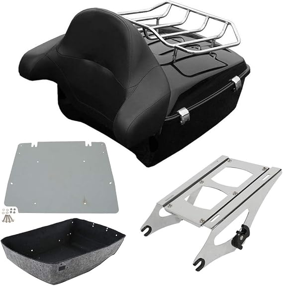 XFMT King Trunk Backrest Luggage Kits Rack Fit for Harley Davidson Touring Road King, Road Glide, Street Glide and Select CVO Models 2014-2025