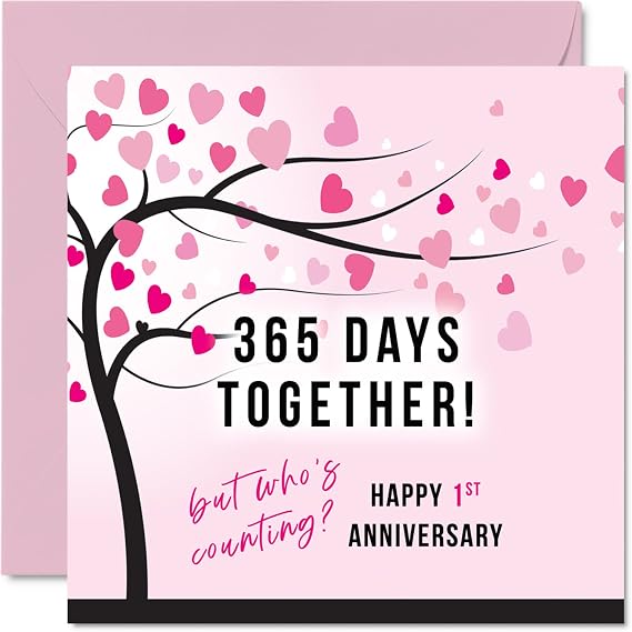 Stuff4 Funny Paper Anniversary Card for Wife or Husband, 365 Days Together
