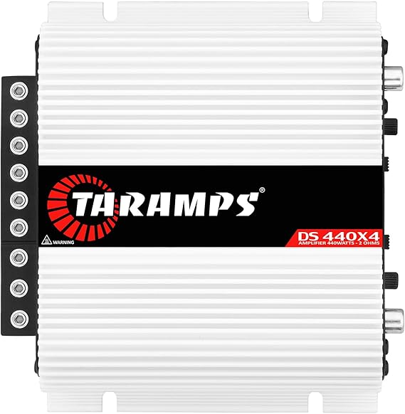 Taramps DS 440x4 2 Ohms Multichannel Amplifier 440 Watts Rms 110x4 Watts Full Range Crossover Fixed Rca/High Level Input 4 Channels Car Audio, Class D