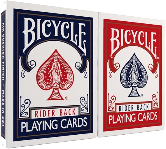 Bicycle Rider Back Playing Cards, Standard Poker Size Deck of Cards, Red & Blue (2 Pack), Classic Cards, Blackjack, Family Game Night & Card Games, Fun for All Ages
