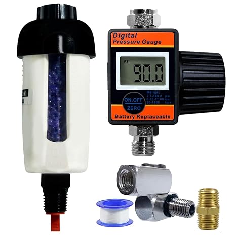 LE LEMATEC 3-Piece Air Tool Kit: Dryer, Regulator & Swivel Fitting