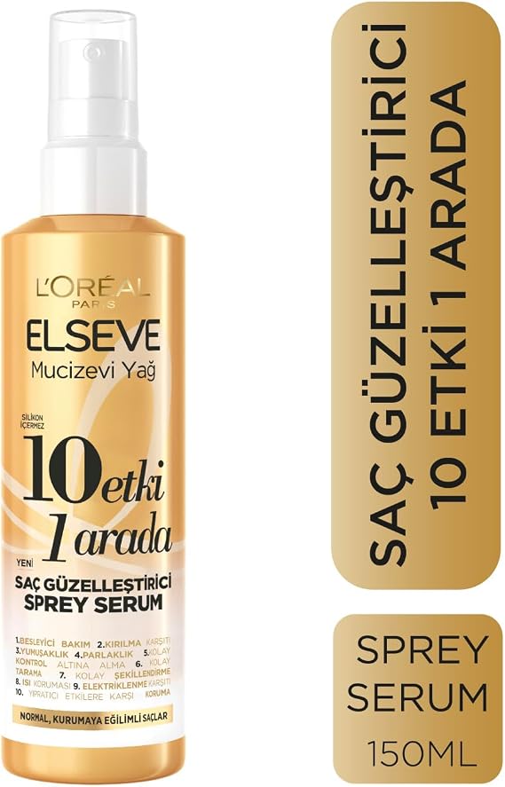 L'Oreal Paris Elseve Mucizevi Yağ 10 Etki 1 Arada Saç Güzelleştirici Sprey Serum 150 ml