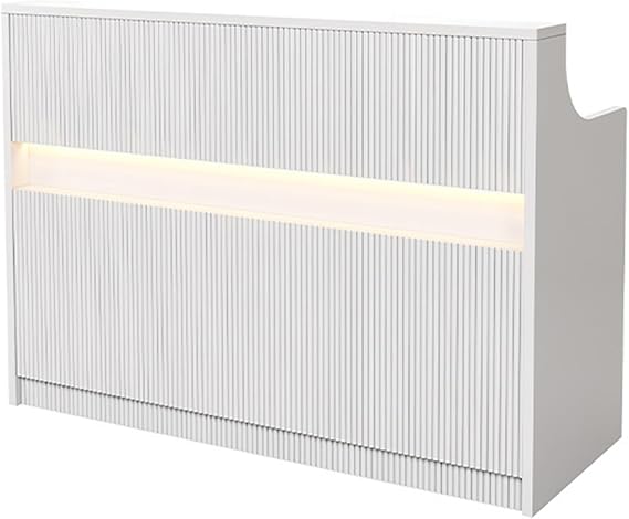 Reception Desk, Front Counter Desk Standing Reception Desk, Receptionist Desk, with Counter,Lockable Drawer, for Salon Reception Room Checkout Lobby Beauty Salon Office