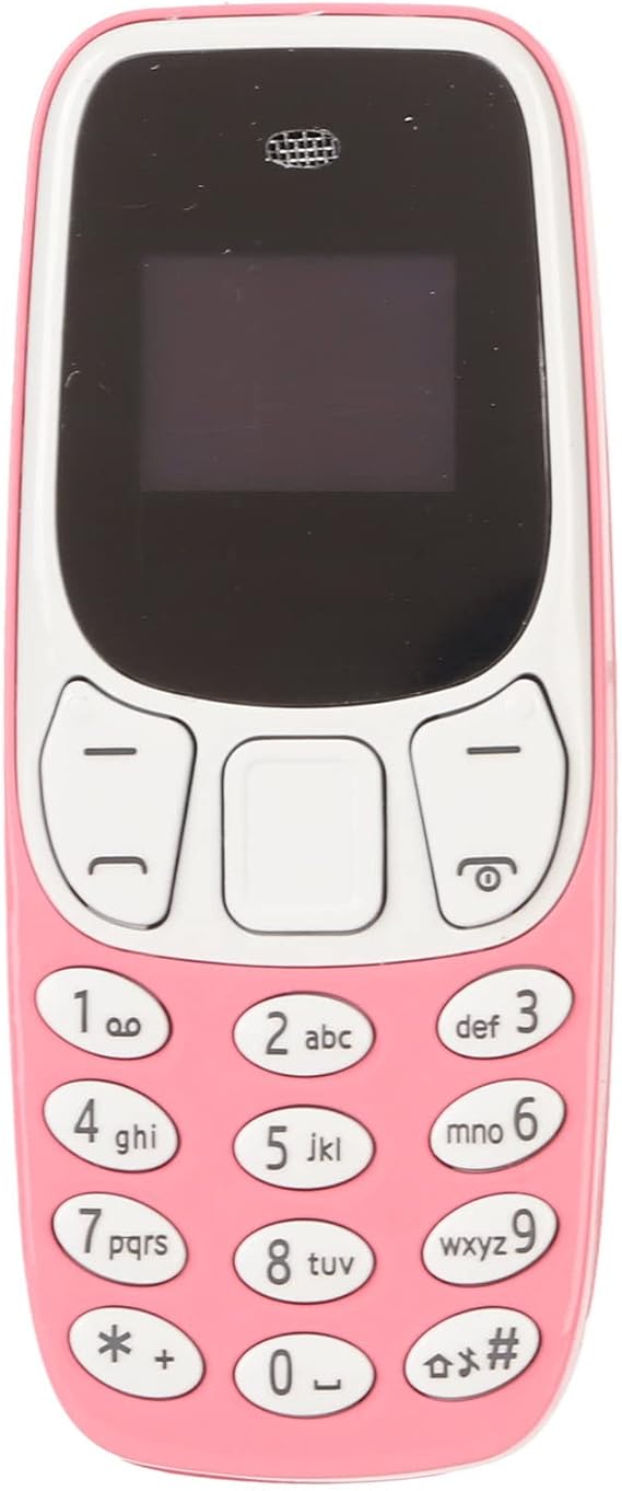 DAUZ Smallest Phone, Mini Cell Phone GSM 380mah Battery for Adults (Pink)