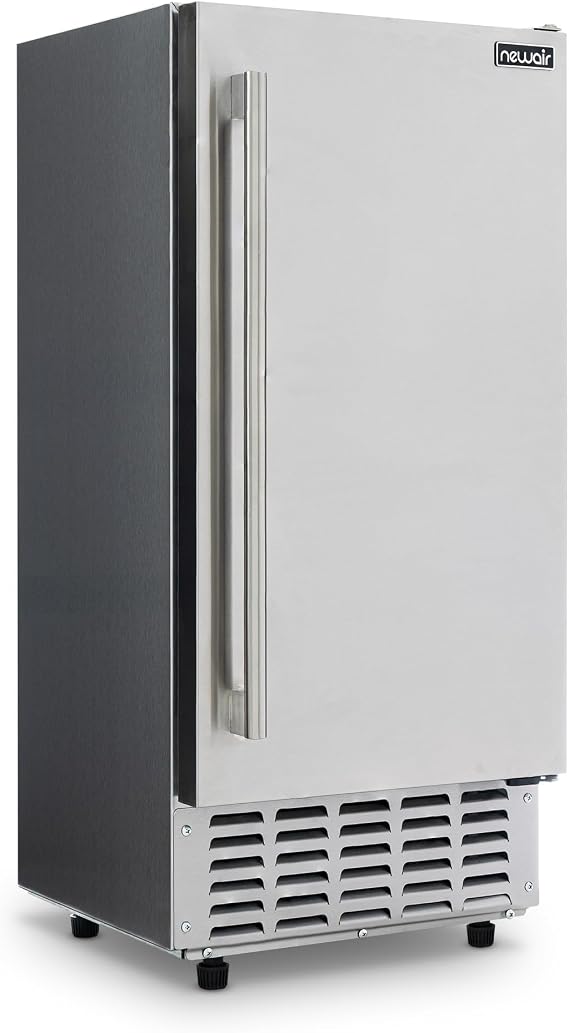 Newair 15" Undercounter Nugget Ice Maker, Pebble Ice Maker Producing 66 lbs. Daily, Built-in or Freestanding in Stainless Steel, Sonic Ice Makers for Home, Bar, Restaurant