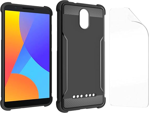 jioeuinly UMX U696CL Case Thickened Protection Compatible for UMX Unimax U696CL Phone Case + Film Soft TPU Screen Protector Black