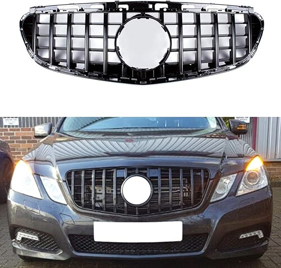ABS Black Grill Grille GT Panamericana for 2014-2016 E Class W212 4-door Sedan E300 E200 E350