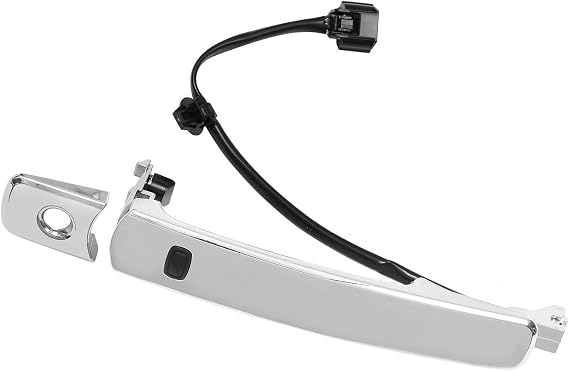 Gledewen Exterior Chrome Door Handle Front Left Driver Side with Keyhole | Smart Entry Keyless | for 2010-2013 Nissan Rogue | Replaces# 80640-CZ31B, 80645-CA000