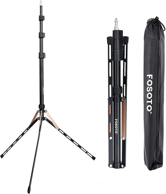 75in Fold Video Tripod Light Stand Super Lightweight Compact for Speedlight, Flash, Umbrella, Softbox, Filming Product Portrait Shooting Lighting Stand