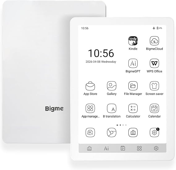 Bigme B6 6" E-Ink E-Reader, 2GB+32GB, Android 14, Front Light, White