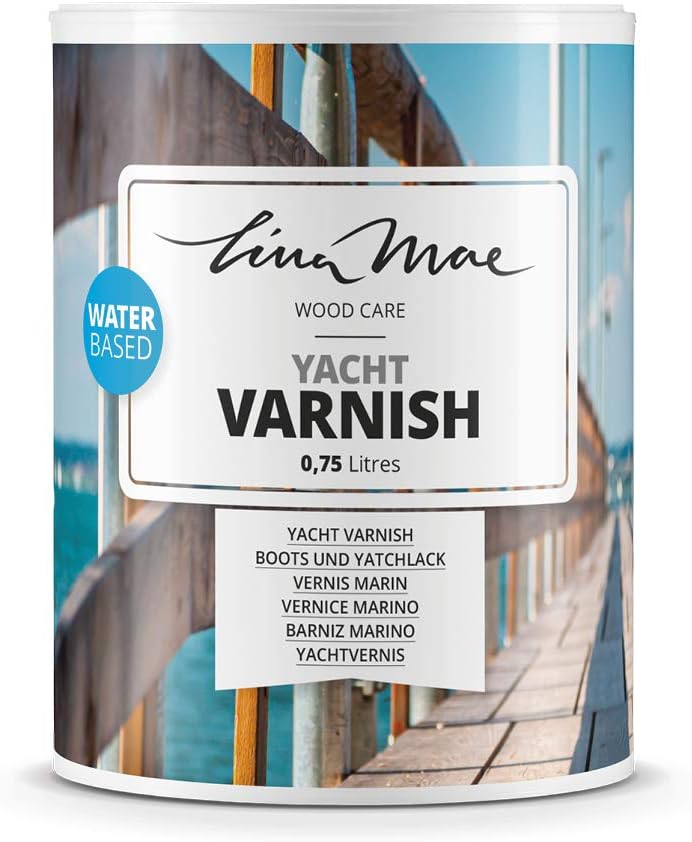 Yacht Varnish with Gloss Finish Water-Based - Decorates and Protects Exterior Woods with a Special Resistance in Marine Environments Ideal for Boats, Yachts and Furniture