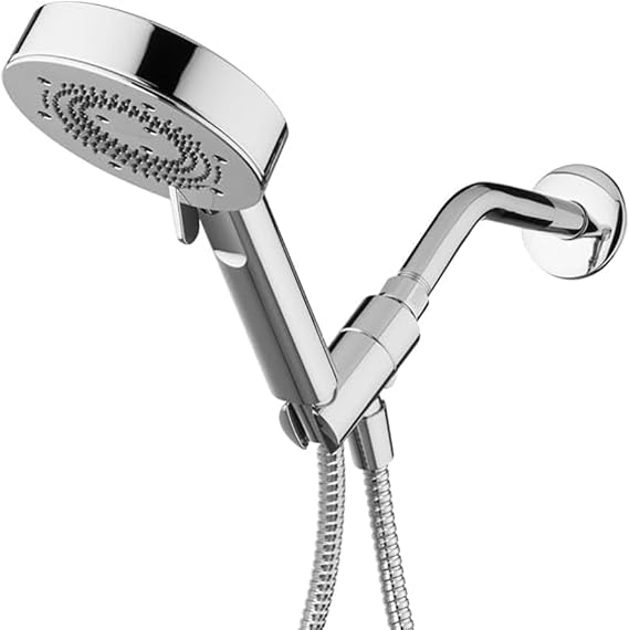 Brondell Nebia Yuba HandHeld Shower Head, 60" Stainless Steel Hose, 5 Setting, Precision Nozzle, Chrome
