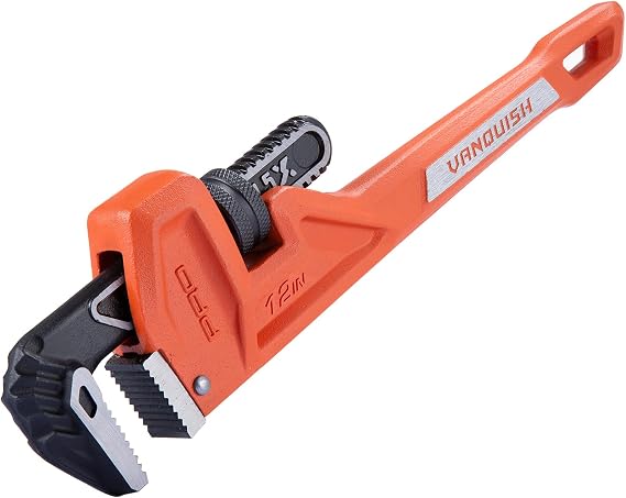 Vanquish Heavy Duty Aluminum Pipe Wrench, 12 inch Adjustable Plumbing Wrench(3531)