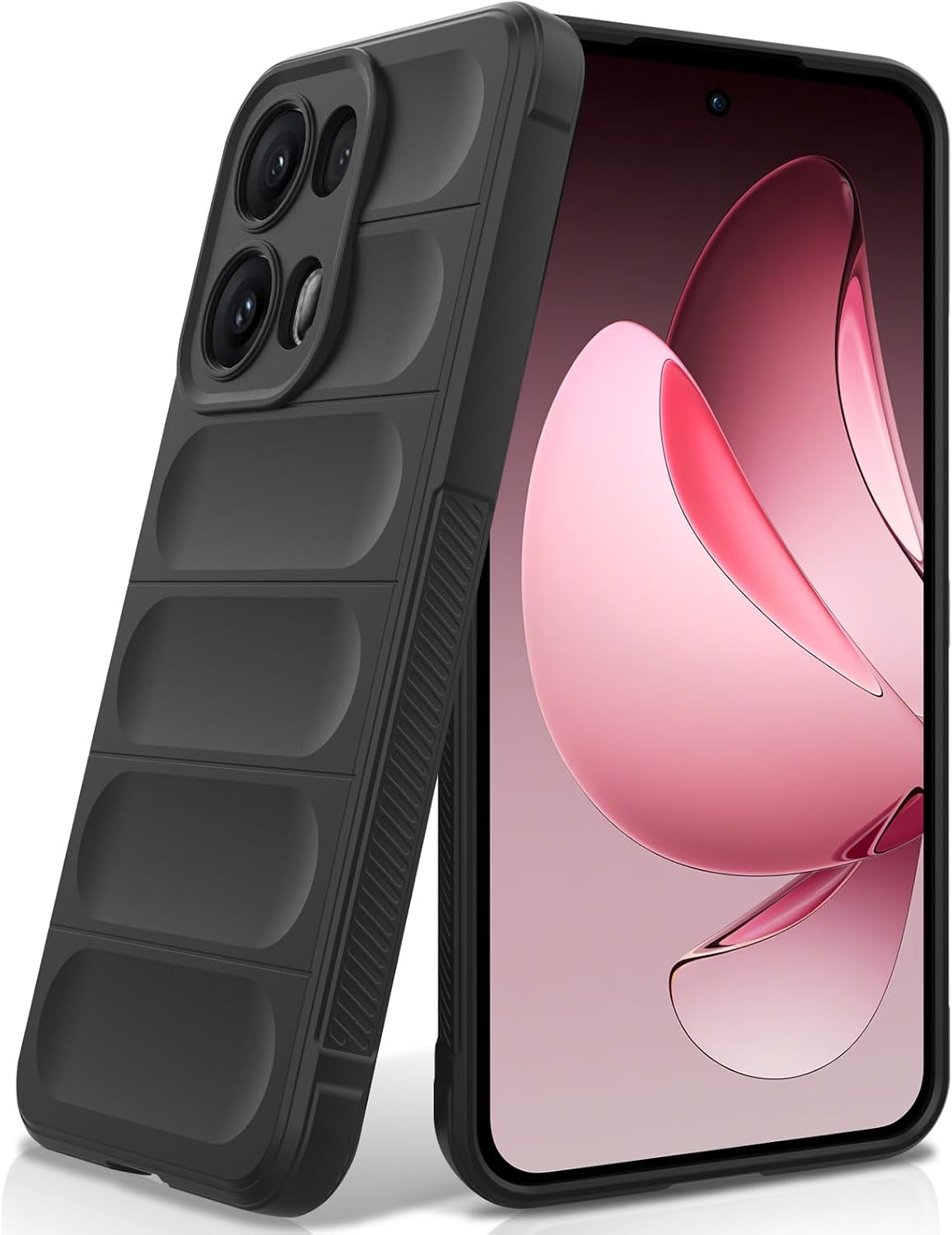 Silicone Case Compatible with OPPO Reno 13 Pro, Anti-Scratch Microfiber Lining, Shockproof Case with Camera Protection, Black