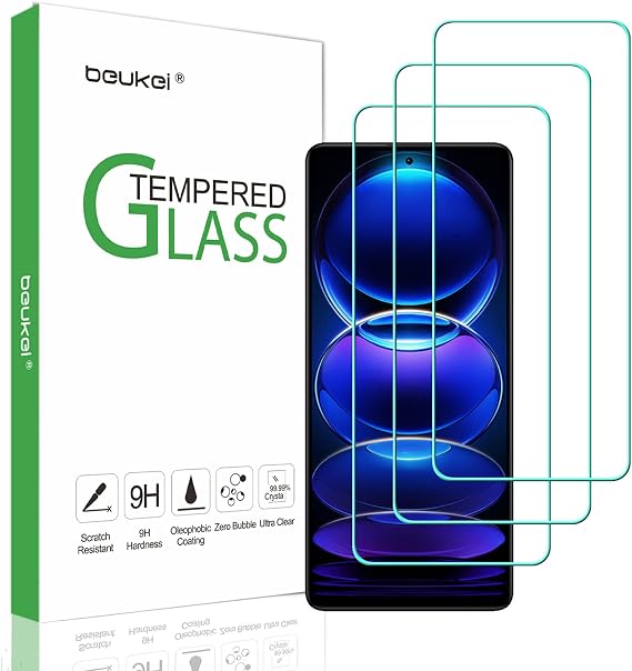 (3 Pack) Compatible for Xiaomi Redmi Note 12 Pro Plus/Xiaomi Redmi Note 12 Pro Screen Protector Tempered Glass,Touch Sensitive,Case Friendly, 9H Hardness