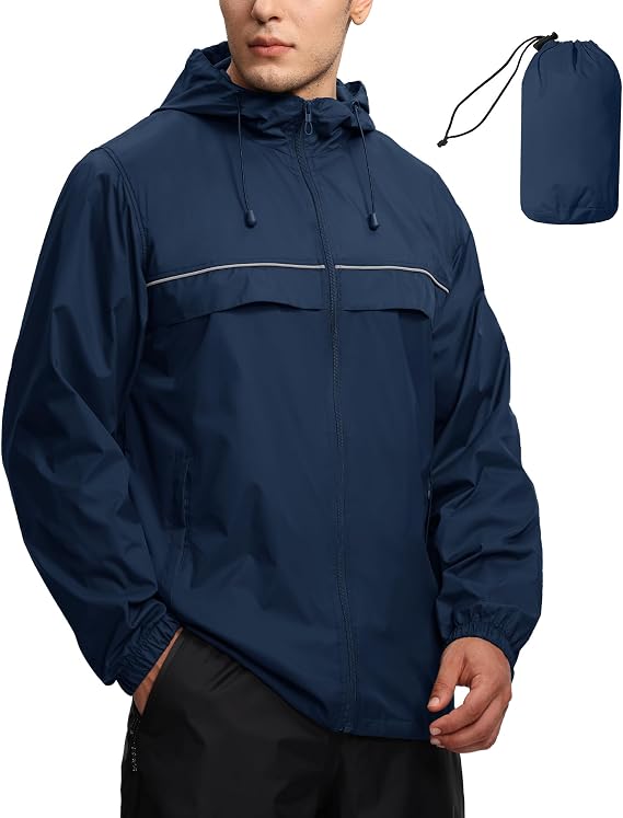 SWISSWELL Mens Rain Jacket Raincoat Waterproof Windbreaker