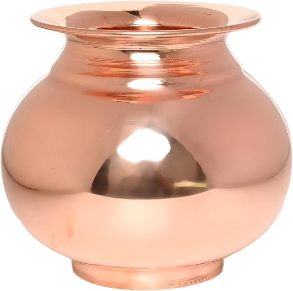 Pure Copper Lota, Kalash - Traditional Authentic Handcrafted Copper Water Vessel for Purified Water (700 Ml Capacity), Enhance Your Rituals & Wellness with Timeless Elegance