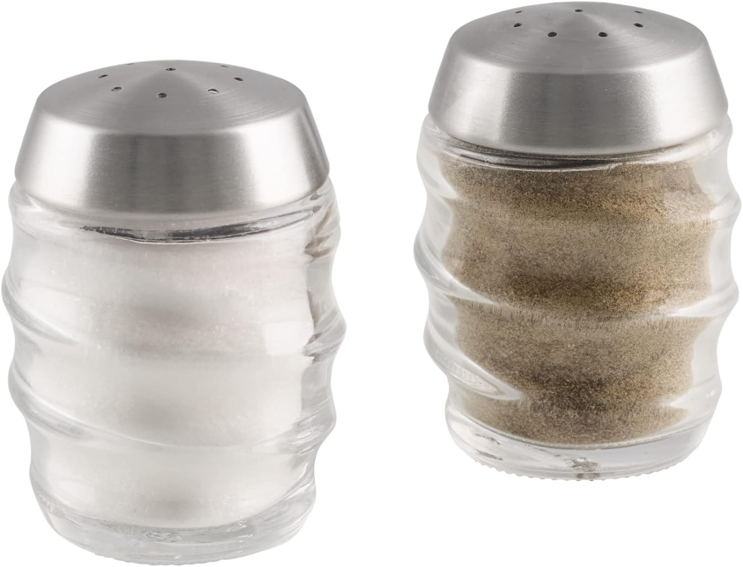 Cole & Mason Bray Salt & Pepper Shaker Set - Wide Neck Salt and Pepper Shakers - Inverted Shaker Set - Partially Filled Spice Tools - Hand Wash Kitchen Tools - Clear