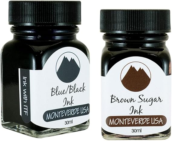 Monteverde 60ml Core Fountain Pen Ink Bottle (30ml Blue/Black Ink Bottle G309BB, 30ml Brown Sugar Ink Bottle G309BS)