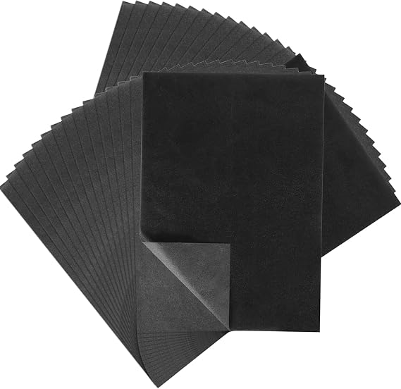 100 Sheets Carbon Transfer Papers Black Graphite Paper for Tracing Graphite Black Transfer Paper for Wood Canvas Metal and Other Art Surfaces(A4 21 X 29.7 cm)