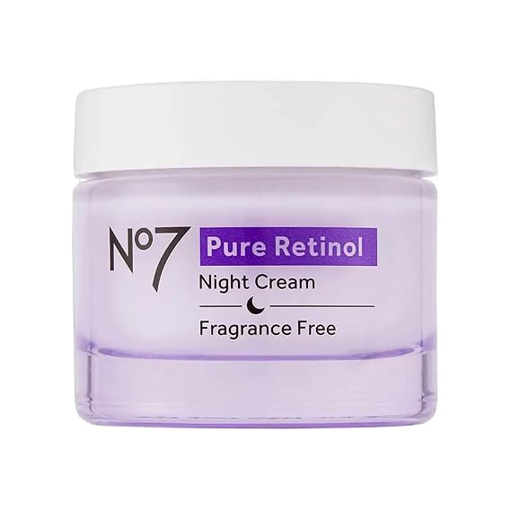 No7 Pure Retinol Night Cream, 1.69 Fl Oz | Collagen-Boosting Formula, Visibly Smooths, Plumps & Firms, Dermatologist-Approved, Fragrance-Free