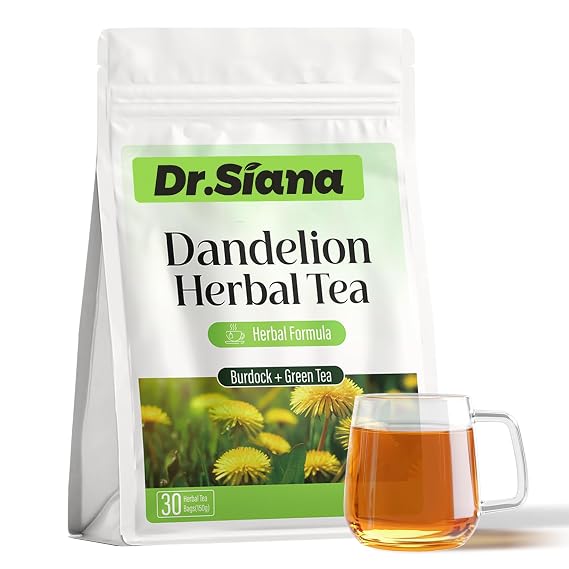 Dr. Siana Dandelion Root Tea Bags,Burdock Root Tea & Green Tea,5g x 30 Teabags - Premium Natural Herbal Tea, Support Digestive Function