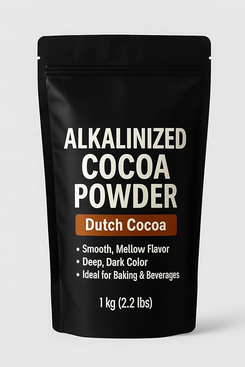 Alkalinized (Dutch-Processed) Cocoa Powder Premium, Smooth & Rich Baking Chocolate (1 KG (2.2 lbs))
