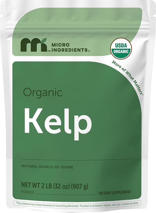 Micro Ingredients Organic Kelp Powder, 2 lb | Whole Plant Sea | Easy to Mix | Long-Lasting Supply for Smoothies, Soups, Recipes | Source of Iodine | Non-GMO, Vegan