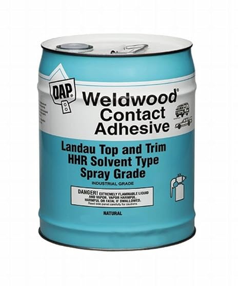 DAP Products Weldwood Landau Top & Trim HHR Solvent Type Spray Grade Contact Adhesive 55 Gal, Natural, 00235