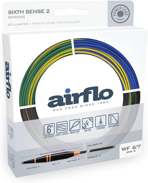 Airflo Sixth Sense 2 DI7 Sinking Fly Line 7/8 wt Black