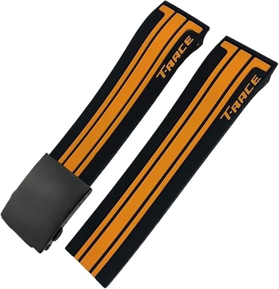 BIK Natural Rubber Watchband Fit for Tissot T048.417/T048.427 T-RACE T048 Soft Sports Silicone Watch Strap Folding Buckle