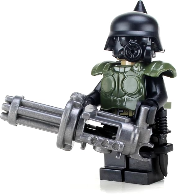 Battle Brick 1.6 Inches Tall Collectible Post Apocalyptic Gunner Collectible Custom Minifigure | Genuine Military Minifig |Packaged in the USA | Great Gift for Ages Teen to Adult AFOL