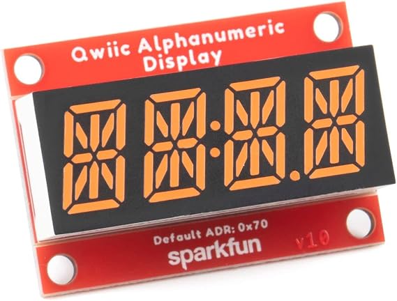 SparkFun Qwiic Alphanumeric Display Pink - 14-Segment Alphanumeric Display No Soldering Required 128 Patterns Maximum Display Segment Numbers 2X wall mounting Points
