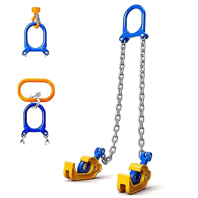 1-Ton Chain Drum Lifter 2200 lbs Vertical Drum Lifter with Self-Locking Hook Barrel Clamp for 55 Gallon Drum Lift Industrial Lifter for Chemical Construction & Port Applications