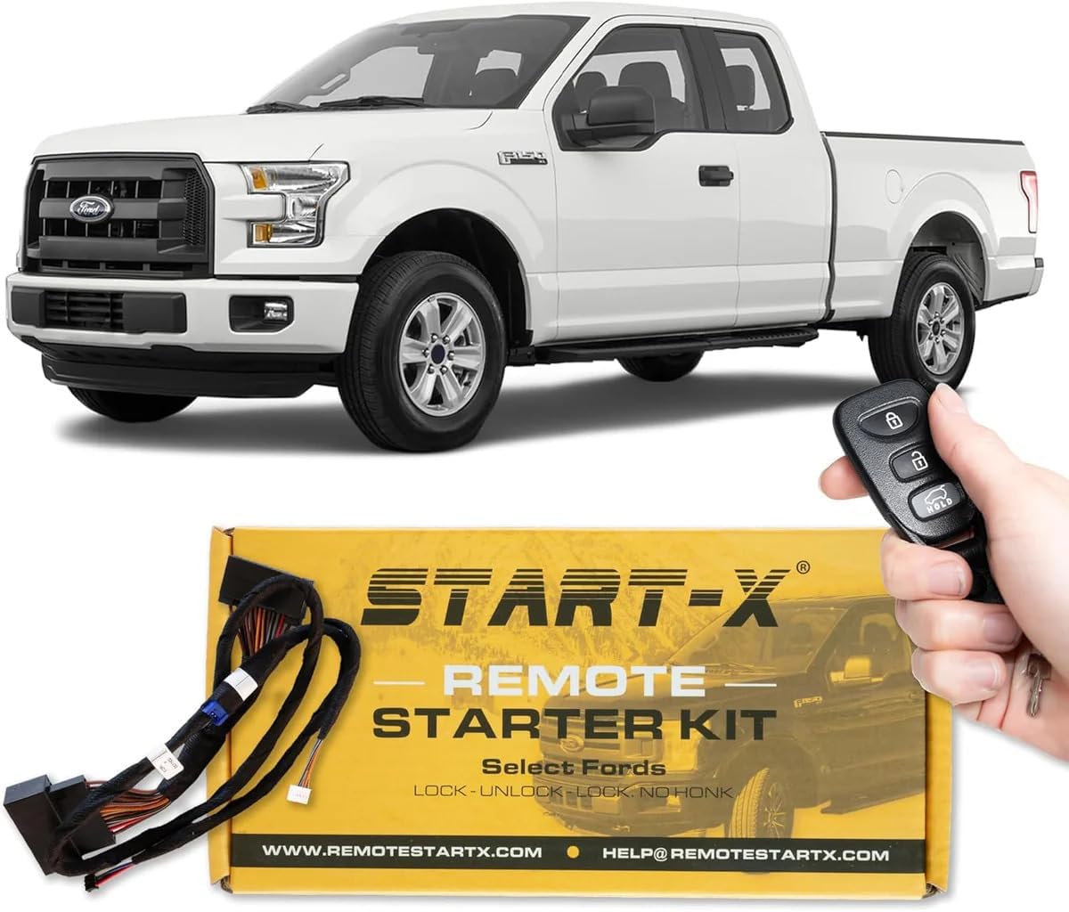 Start-X Remote Starter Kit for Ford F-150 15-20, F-250F-350 17-21, Ranger 19-23, Transit Connect 19-22, Transit 20-23, Bronco Sport 21-23, Edge 15-20, Escape 20-22, Expedition 18-21, Explorer 16-23