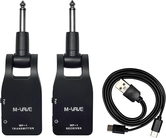 M-VAVE Wireless Guitar System Bass 2.4GHz Transmitter Receiver for Electric Bass Built-in Rechargeable Upgrade