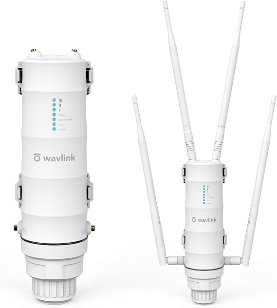 WAVLINK AC1200 Outdoor WiFi Range Extender, Weatherproof Dual Band Outdoor Access Point with POE, High Power Long Range WiFi Extender, 4x7dBi Antennas, AP/Router/Repeater Mode