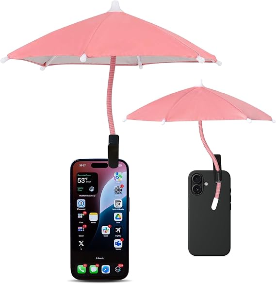 Phone Umbrella Sun Shade - Anti Glare Clip On Holder for Smartphones