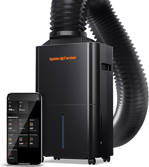 SPIDER FARMER 32 Pints Plant Dehumidifier for Grow Tent,Humidity Control